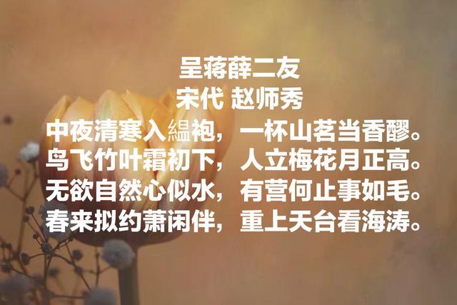 欣赏宋代诗人赵师秀诗词，尤其那首《约客》，真是意境绝美