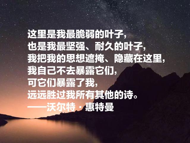 他写出伟大史诗《草叶集》，惠特曼笔下这话，文字太深邃了