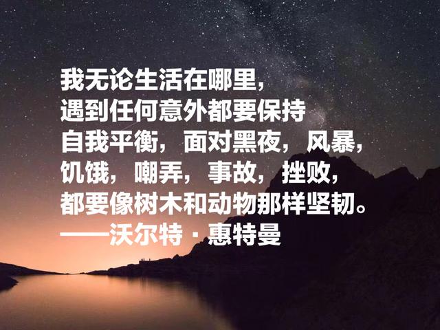 他写出伟大史诗《草叶集》，惠特曼笔下这话，文字太深邃了