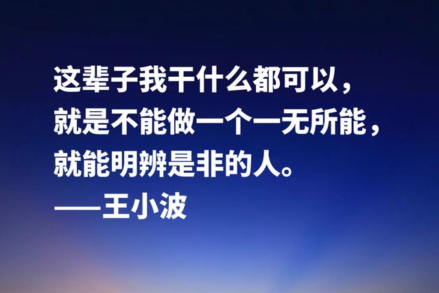 缅怀作家王小波，欣赏他笔下名言，朴素又超凡脱俗，魅力独特