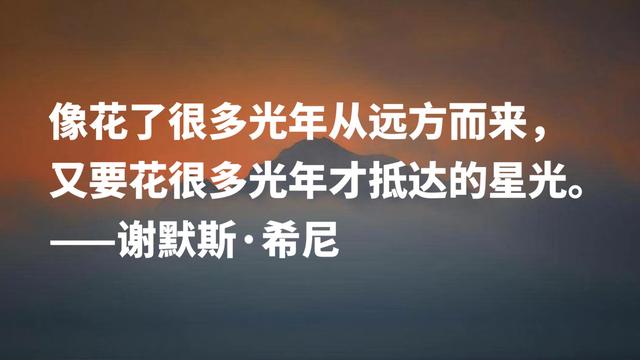 伟大的英语诗人，谢默斯·希尼八句格言，淳朴自然，暗含生活哲理