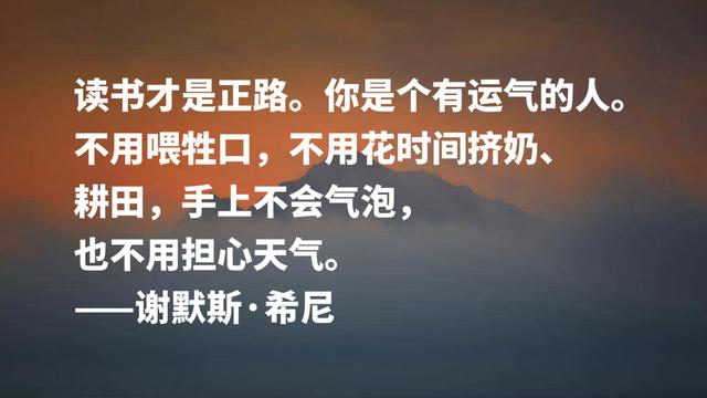 伟大的英语诗人，谢默斯·希尼八句格言，淳朴自然，暗含生活哲理