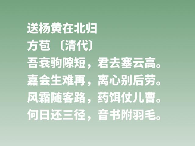 他是清朝散文桐城派鼻祖，方苞的作品思想境界超高，值得深究细品