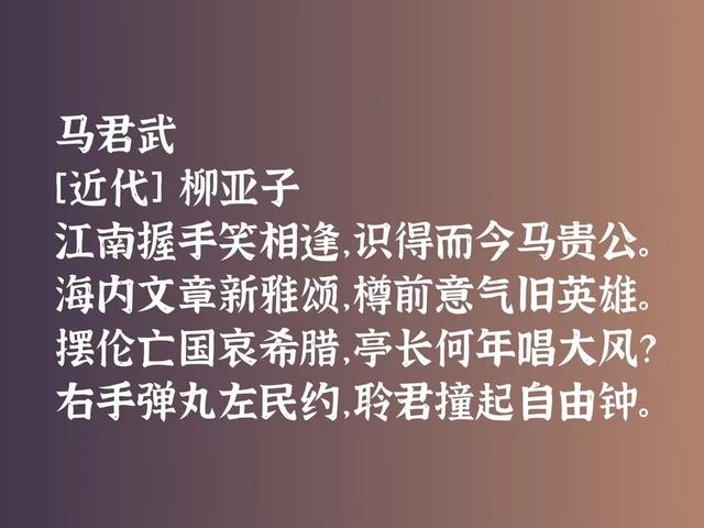 他与鲁迅同时代，也是一位斗士，他这诗激进又悲壮，气势恢宏