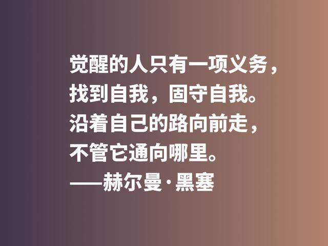 伟大作家黑塞无与伦比，他这格言，读完让人动容