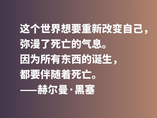 伟大作家黑塞无与伦比，他这格言，读完让人动容