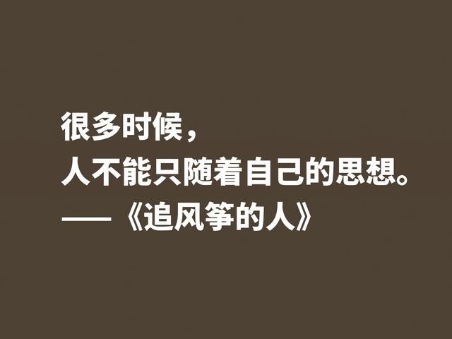 一口气读完的小说，《追风筝的人》魅力无限，这格言堪称经典