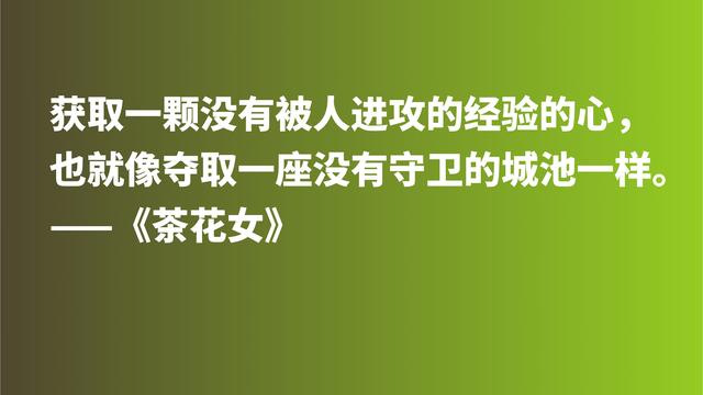 著名爱情悲剧之作，《茶花女》格言，尽显小仲马高尚的爱情观