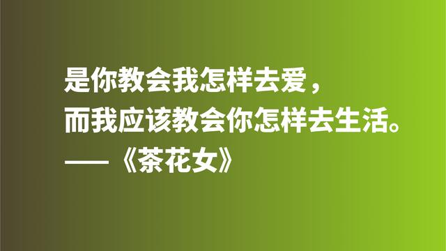 著名爱情悲剧之作，《茶花女》格言，尽显小仲马高尚的爱情观