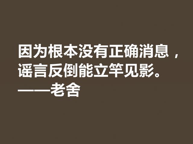 他是人民艺术家，老舍先生格言通俗易懂，暗含深厚的文化底蕴