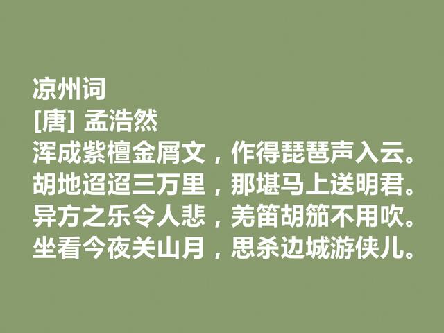 唐朝山水田园诗之巅峰，孟浩然佳作，意境闲远，暗含高尚人品