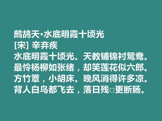 南宋词坛丰碑式词人，辛弃疾这佳作，气势豪放，尽显英雄气概