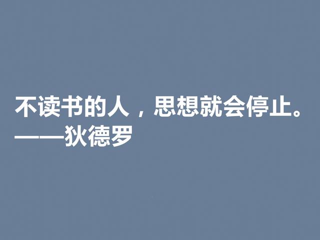 他是法国思想家，狄德罗格言，精神力量雄厚，又暗含人生真理