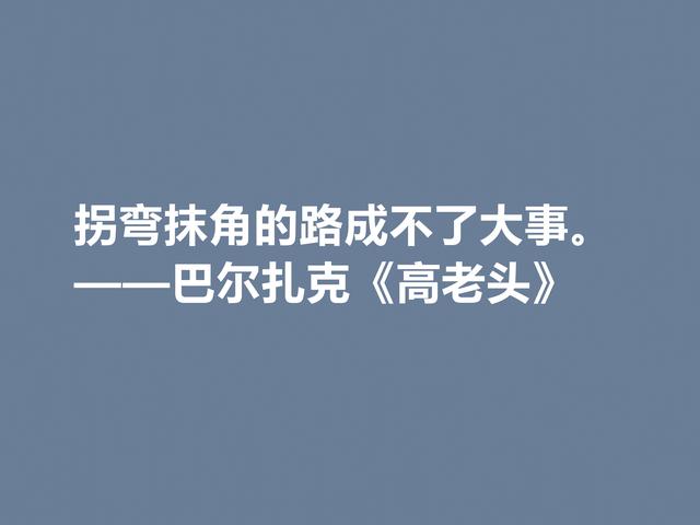 巴尔扎克的代表作，《高老头》中的格言，立意深刻