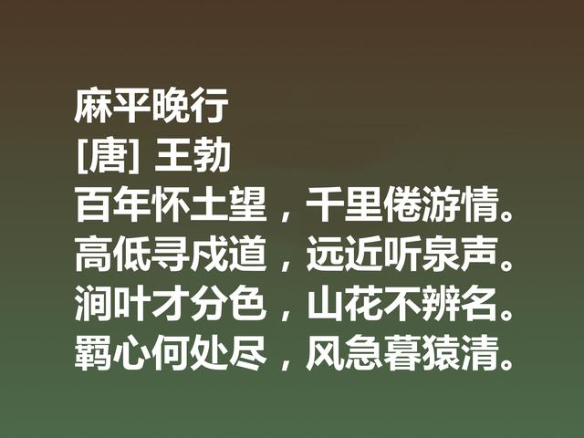 初唐大诗人王勃，这诗充满现实主义精神，细品后才能领略精髓