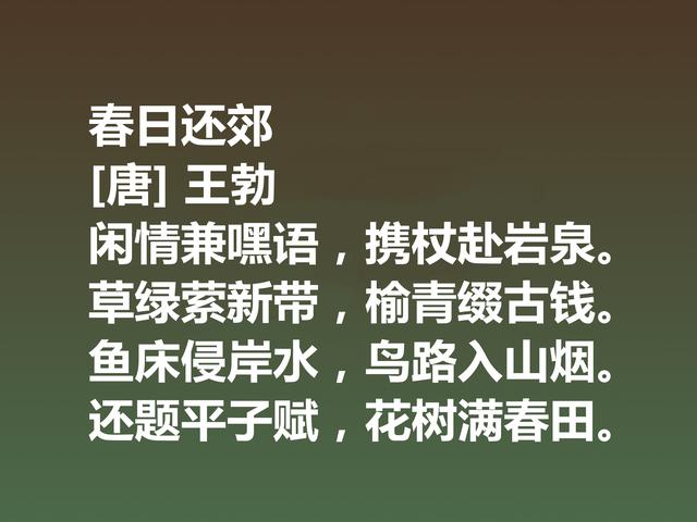 初唐大诗人王勃，这诗充满现实主义精神，细品后才能领略精髓