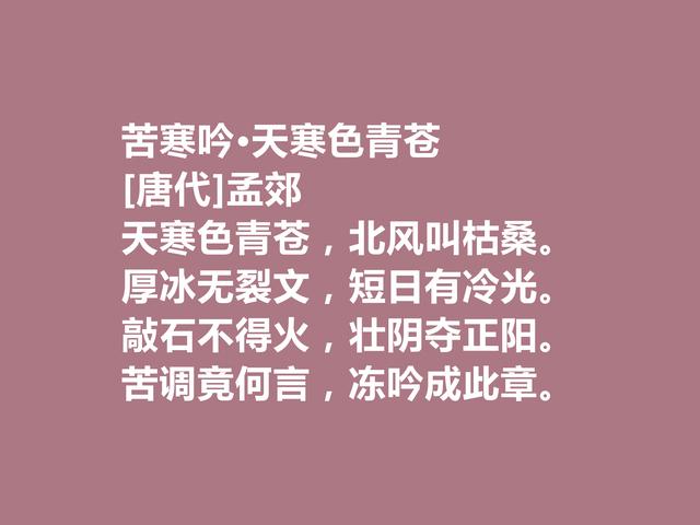 他是韩愈的好友，尤其擅长五言诗，唐朝诗人孟郊诗，个性十足