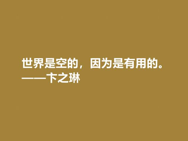 现当代大诗人，欣赏卞之琳格言，极具戏剧化，体现浓重的哲理