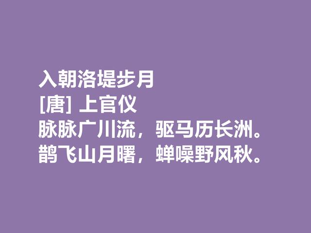 唐朝诗坛值得推崇的名家，上官仪诗作，审美观独特，音律唯美