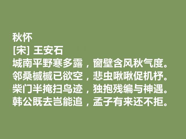 北宋大文学家，王安石这咏物诗，内涵深刻，意境深幽，转发了