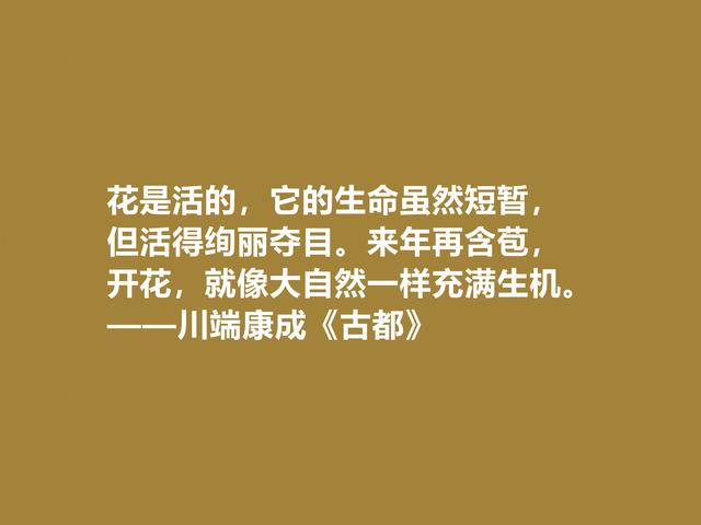 日本大作家川端康成，名作《古都》格言，充满深厚的思想内涵