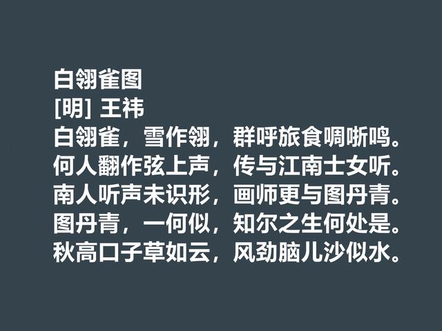 明朝初期文学家，王袆这诗作，道理深刻，暗含诗人远大的理想