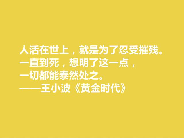 追忆王小波！小说《黄金时代》格言，凸显对人生与生命的追求