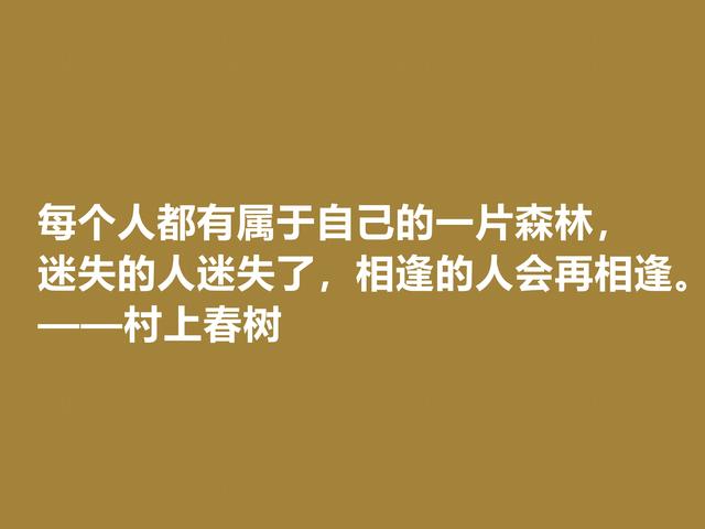 你喜欢作家村上春树吗？他这格言充满人生感悟，读完受益匪浅