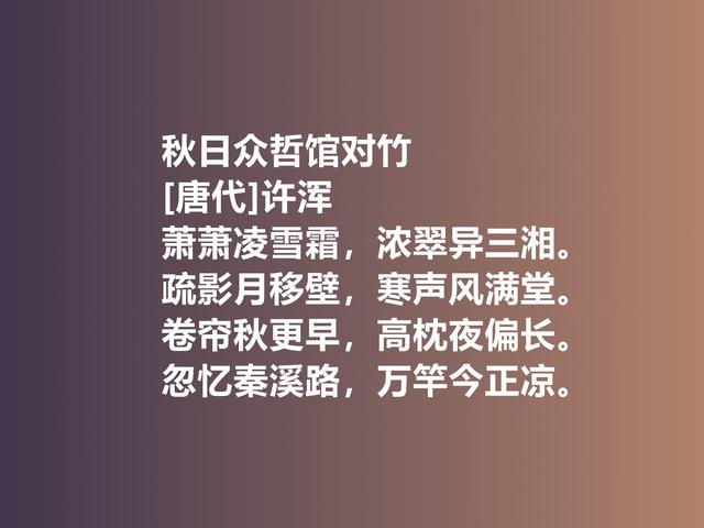 名声毁誉参半的晚唐诗人，许浑专写律诗，他这佳作，太经典了