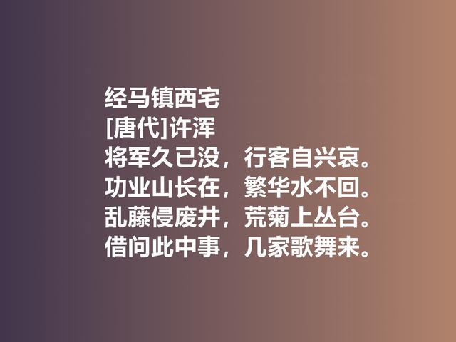 名声毁誉参半的晚唐诗人，许浑专写律诗，他这佳作，太经典了