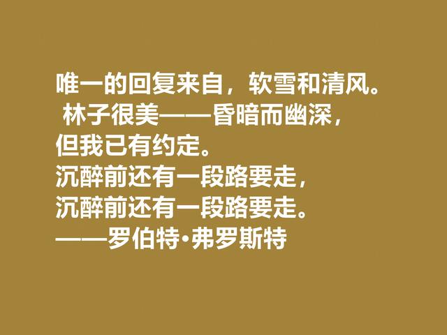 美国诗人罗伯特·弗罗斯特佳话，景物唯美道理深刻，启迪人生