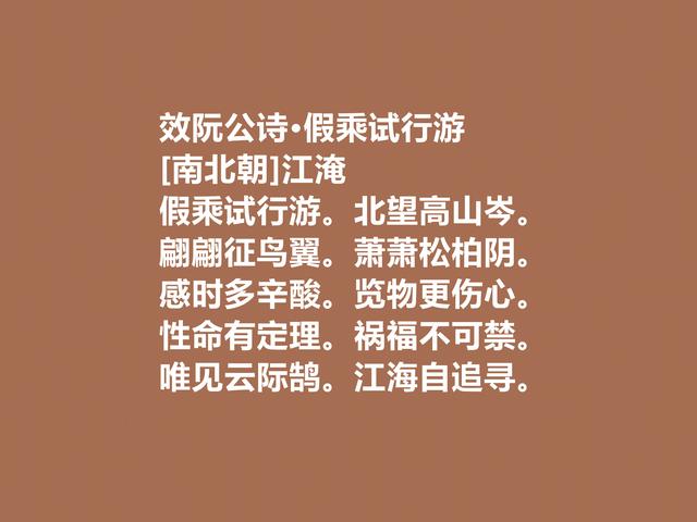 南朝时期诗人，他的诗充满豪情与悲怆，成语“江郎才尽”出自于他