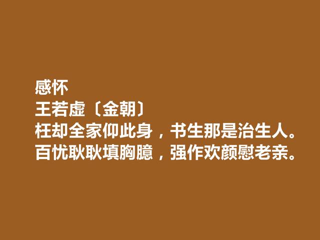 金朝著名诗人，王若虚这诗作，凸显真情实感，细品后回味无穷