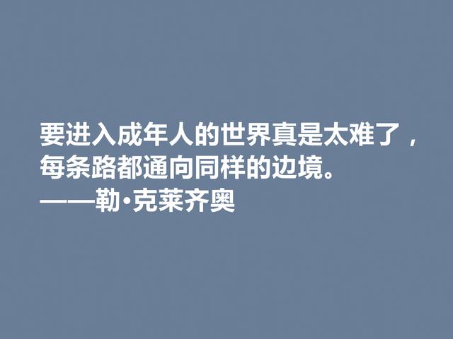 法国作家，擅长刻画小人物，勒·克莱齐奥格言，既透彻又犀利