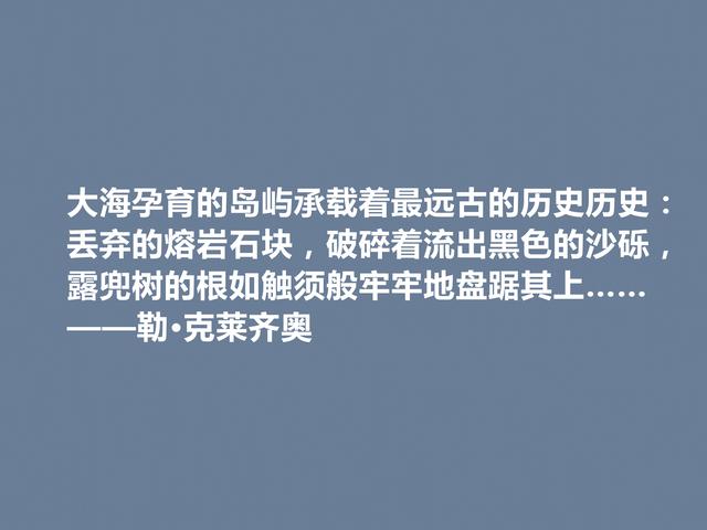 法国作家，擅长刻画小人物，勒·克莱齐奥格言，既透彻又犀利