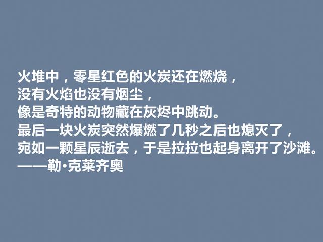 法国作家，擅长刻画小人物，勒·克莱齐奥格言，既透彻又犀利