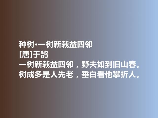 唐中期著名隐士诗人，于鹄诗堪称经典，又暗含强烈的人生真谛