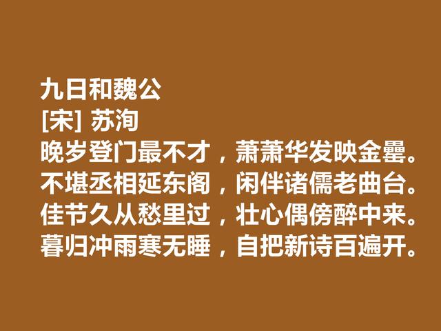 北宋文学家，苏洵诗，情感刻骨铭心，叫人拍案叫绝，不愧名家