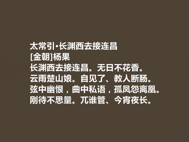 金朝诗人杨果，诗歌备受冷落，他这诗极具个性，必须另眼相看