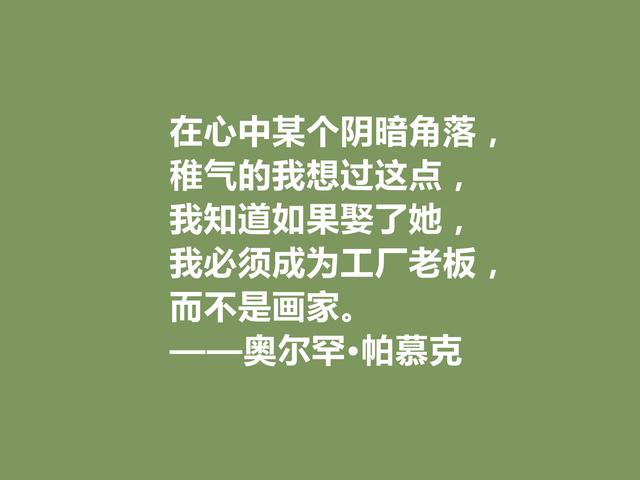 欧洲三位核心作家之一，帕慕克格言凸显叛逆感，读完血脉喷张