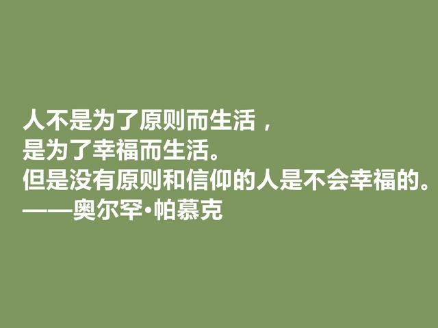 欧洲三位核心作家之一，帕慕克格言凸显叛逆感，读完血脉喷张