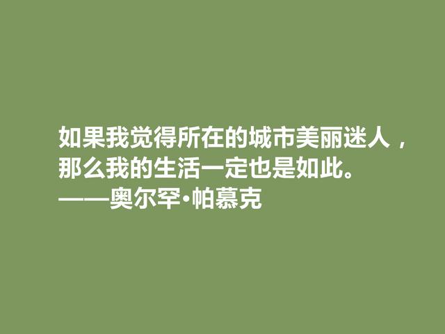 欧洲三位核心作家之一，帕慕克格言凸显叛逆感，读完血脉喷张