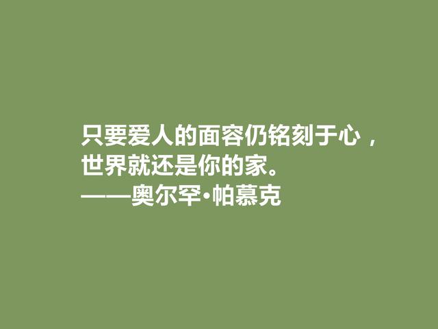 欧洲三位核心作家之一，帕慕克格言凸显叛逆感，读完血脉喷张