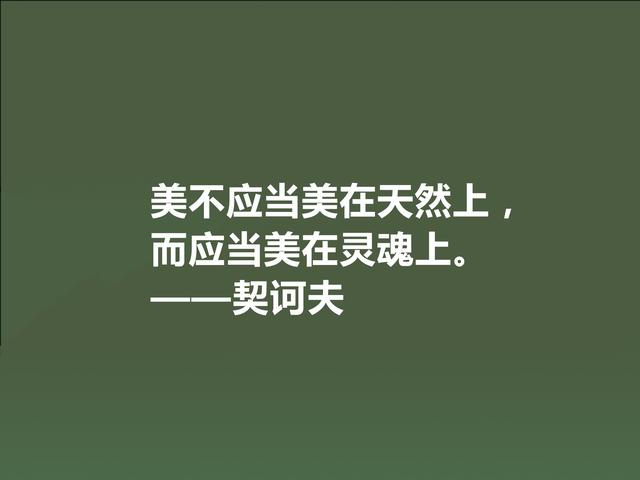 俄国短篇小说家，契诃夫格言，暗含忧郁气质，又充满人生真谛