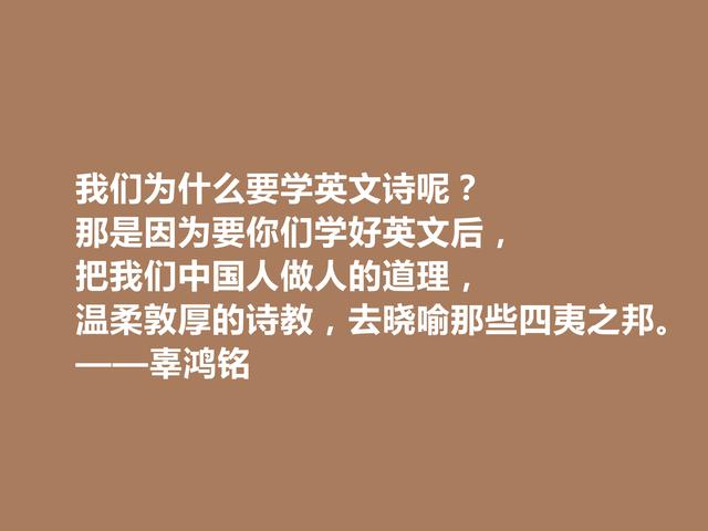 清末怪杰，又极具争议性，辜鸿铭话，体现爱国情怀，值得肯定