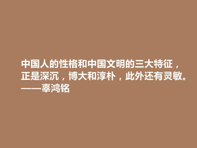 清末怪杰，又极具争议性，辜鸿铭话，体现爱国情怀，值得肯定