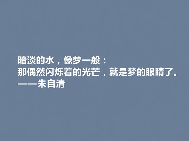 他的诗让人拍案叫绝，散文令人回味无穷，朱自清佳话，太美了