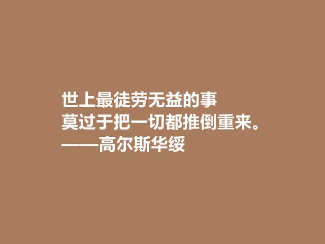 风靡一时的英国作家，高尔斯华绥格言，现实主义强烈，真犀利