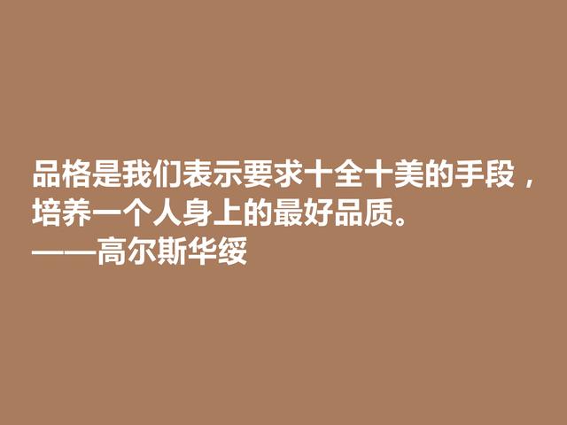 风靡一时的英国作家，高尔斯华绥格言，现实主义强烈，真犀利