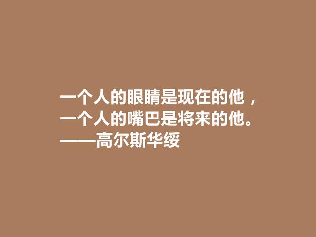 风靡一时的英国作家，高尔斯华绥格言，现实主义强烈，真犀利